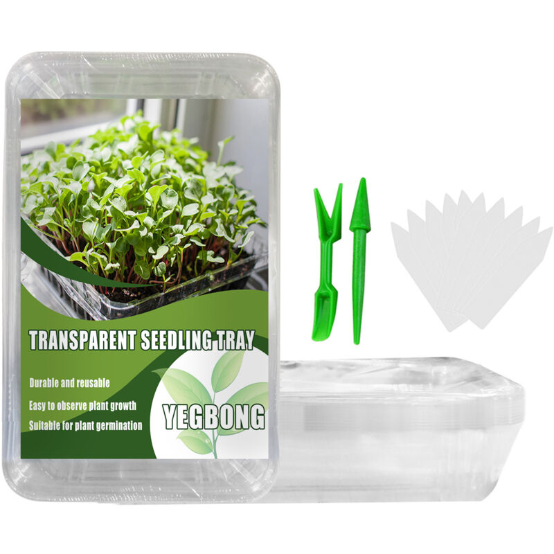 foto del prodotto zvd vasi trasparenti per piantine, scatole per germinazione, etichette per vasi domestici, kit per giardinaggio di grandi dimensioni