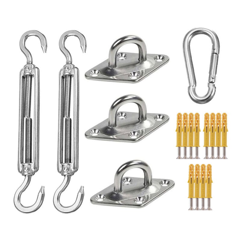 foto del prodotto zvd vela ombreggiante triangolare 304 accessori in acciaio inox per vela ombreggiante esterna vite diamante set