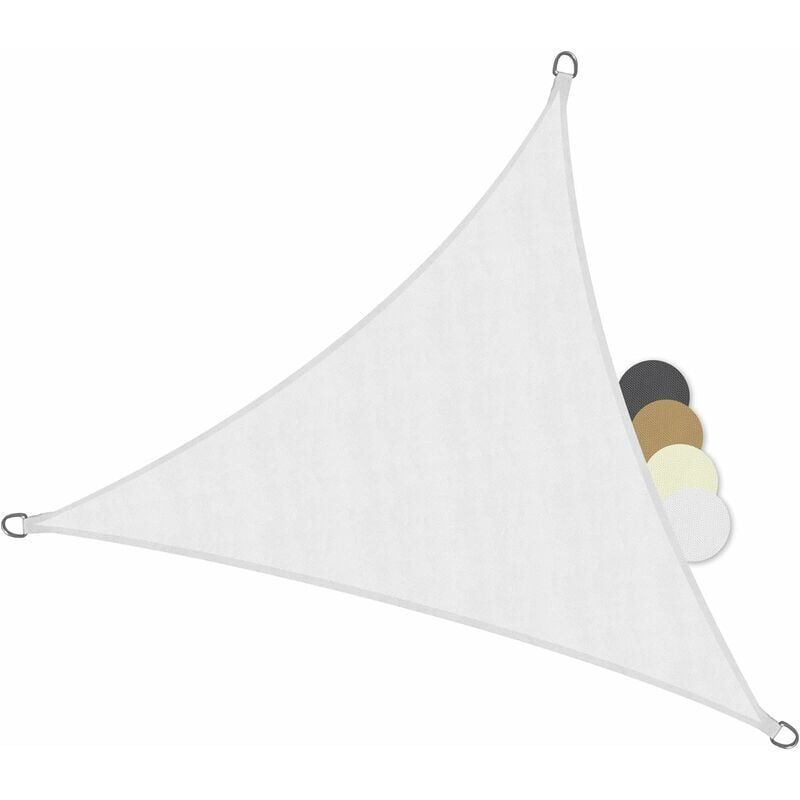 foto del prodotto zvd vela ombreggiante triangolare impermeabile telo ombreggiante resistente all acqua con protezione uv, 2x2x2m, bianco, per giardino e patio