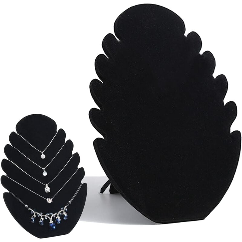 foto del prodotto zvd velvet necklace display stand, velvet jewelry display stand black necklace display with 5 notches bracelet display stand, for bracelets,