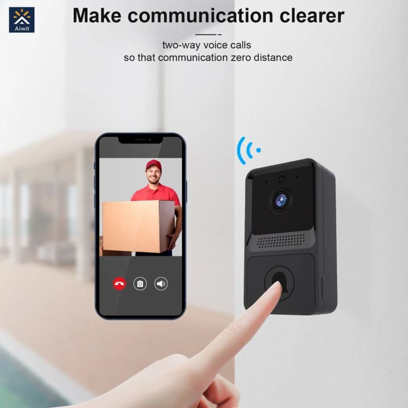 foto del prodotto zvd videocitofono con citofono in tempo reale visione notturna, telecamera ip wifi per la sicurezza domestica
