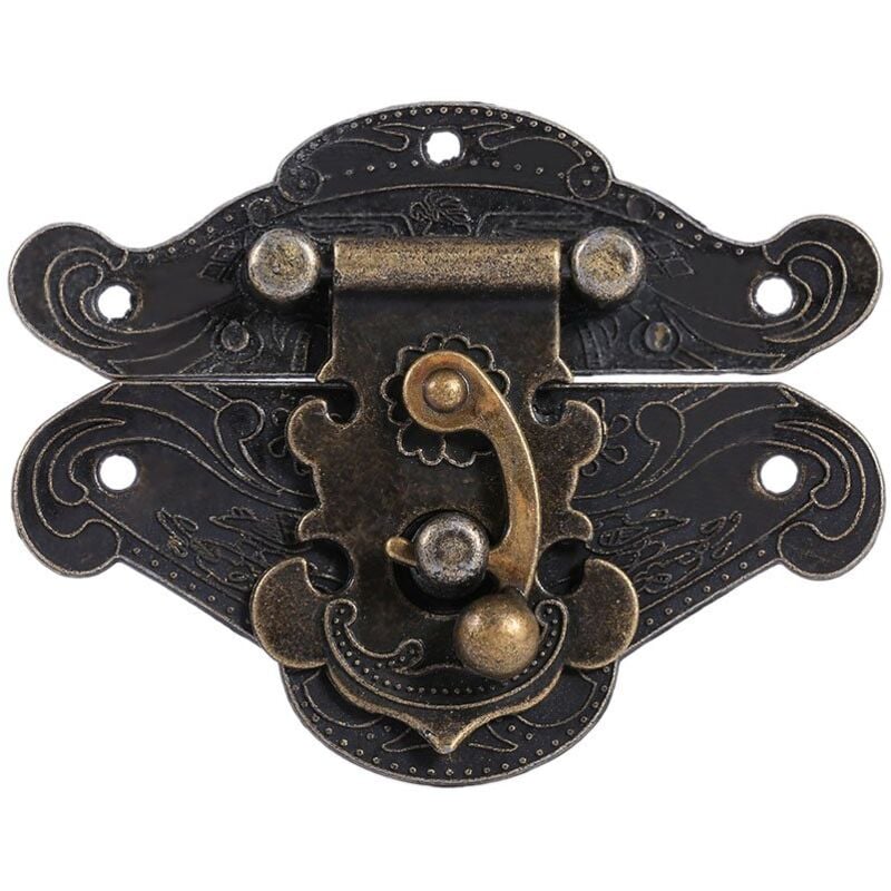 foto del prodotto zvd vintage antique embossing hasp latches latch lock clasp with screws for decorative cabinet cupboard jewelry box gift box suitcase or furniture