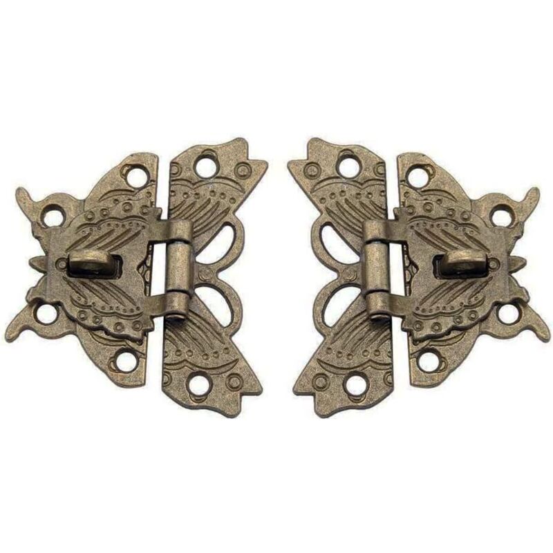 foto del prodotto zvd vintage box clasp, 4 pieces vintage hasp latch lock, retro hasp latch lock clasp, with screws, used for decorating wooden boxes and jewelry