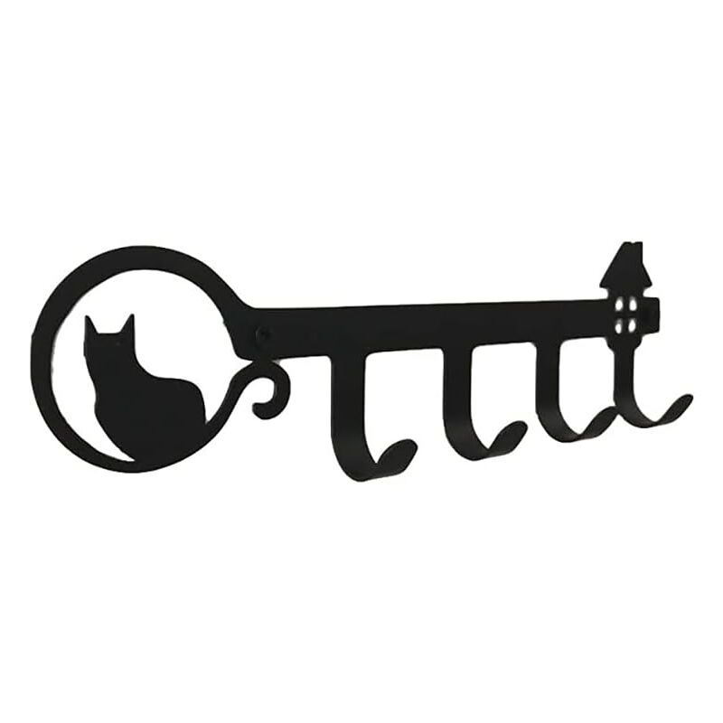 foto del prodotto zvd wall key holder, wall key rack, versatile key hook, wall hook with 4 hooks, for entrance, warehouse, living room, hallway, kitchen and office.