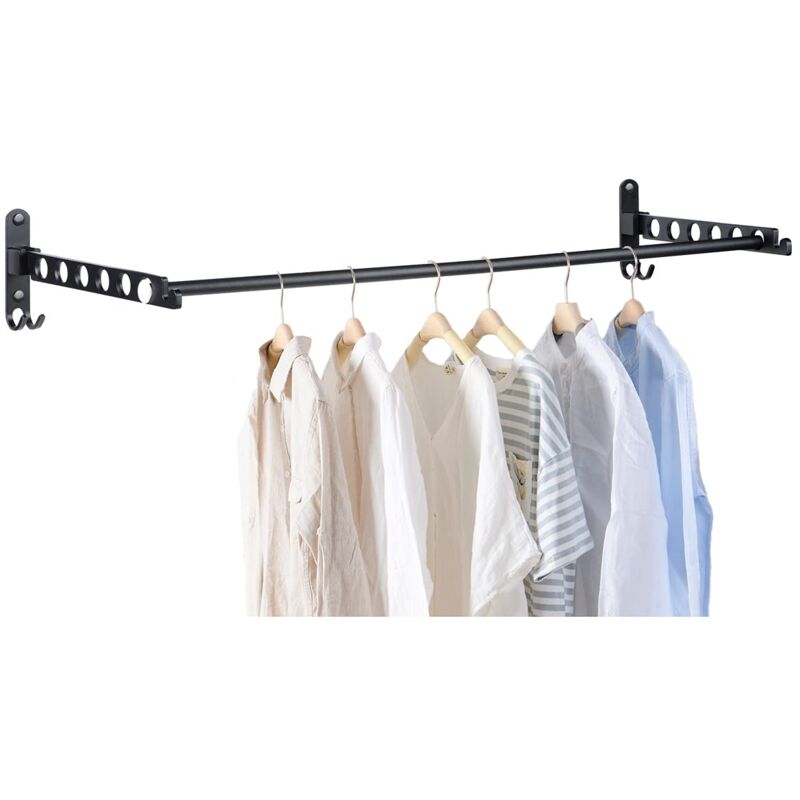 foto del prodotto zvd wall mounted clothes rack, wall hanger drying rack, 90 rotation wall mounted foldable clothes rack, for balcony, bathroom, hotel