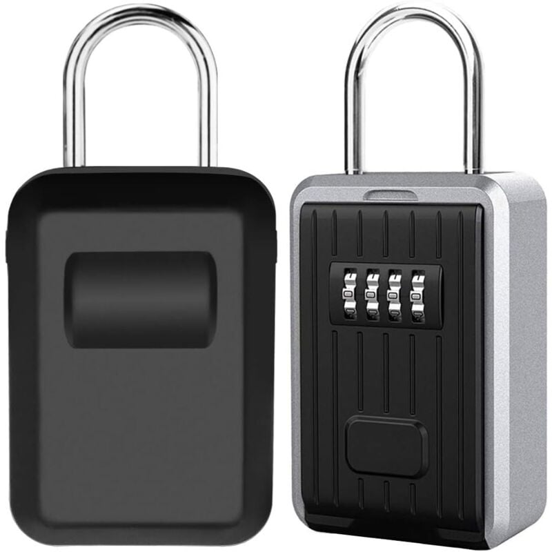 foto del prodotto zvd wall mounted security key box with 4 digit combination, oversized outdoor safe with handle black 
