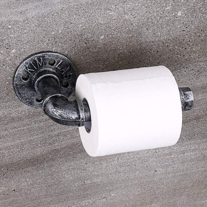 foto del prodotto zvd wall mounted toilet paper holder vintage and industrial style bathroom accessory