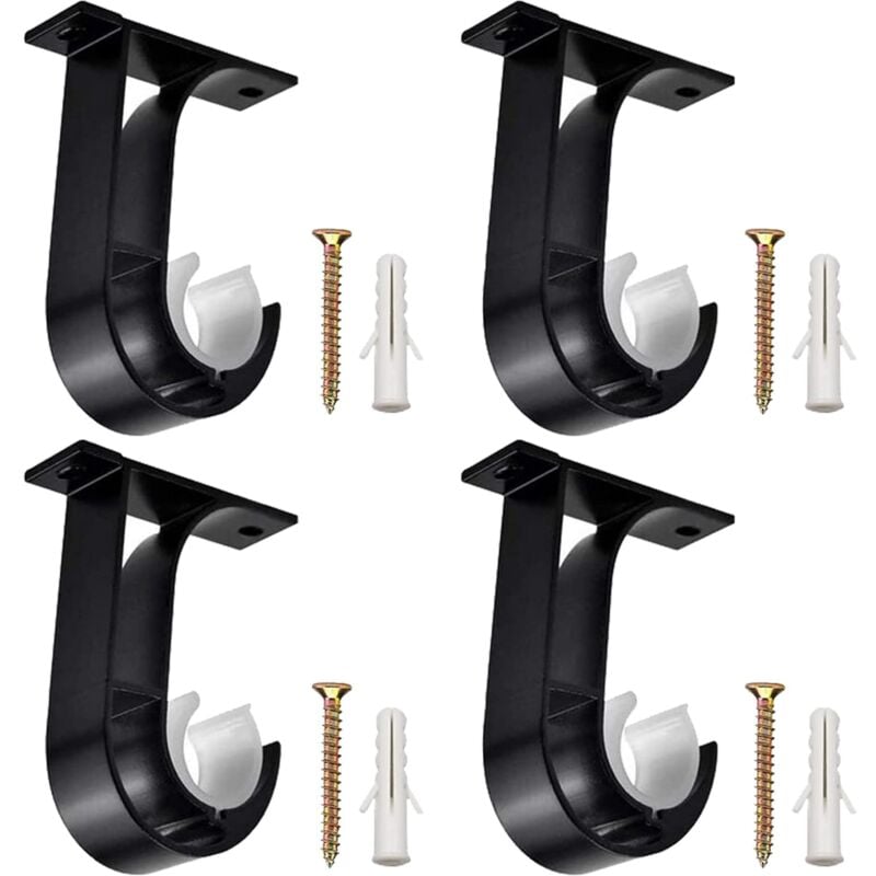 foto del prodotto zvd wardrobe rod bracket bar curtain rod holder set curtain rod bracket fixture aluminum alloy wall mounted curtain rod for curtain rod brackets