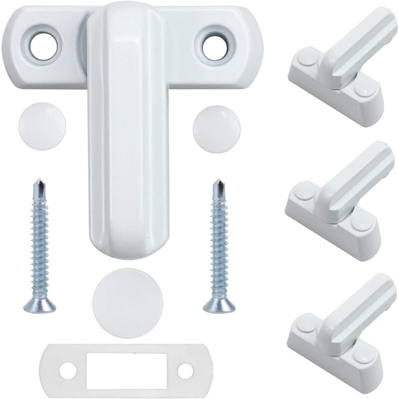 foto del prodotto zvd window lock zinc alloy 4pcs white door lock home security for all kinds of windows and doors