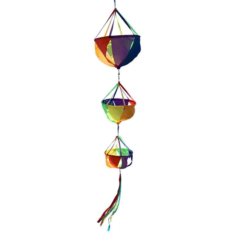 foto del prodotto zvd windsock, multicolor wind decoration, rainbow wind measurement direction bag twister flag kite garden hard hanging decoration colorful