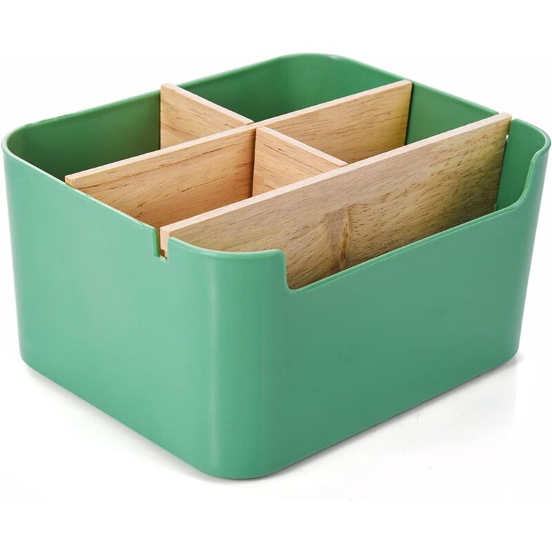 foto del prodotto zvd wooden desk storage box, versatile office supplies organizer, desk organizer storage, stationery storage box for pen, remote control, cosmetics