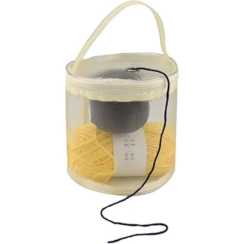foto del prodotto zvd yarn holder for knitting storage, crochet yarn and needle tote bag, travel baskets, knitting organizer, lightweight and sturdy, for sewing,