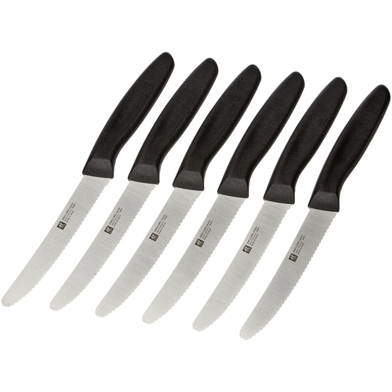 foto del prodotto zwilling set di coltelli, 6 pezzi, coltelli da cucina, lunghezza lama 12 cm, acciaio inox speciale impugnature di plastica, twin grip