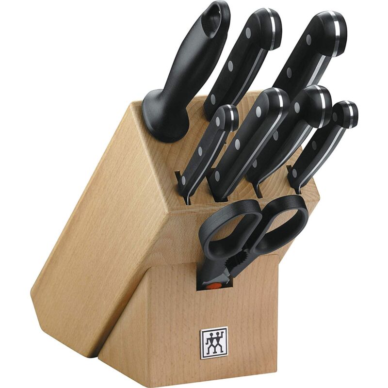 foto del prodotto zwilling twin gourmet ceppo di coltelli in legno con 9 pezzi