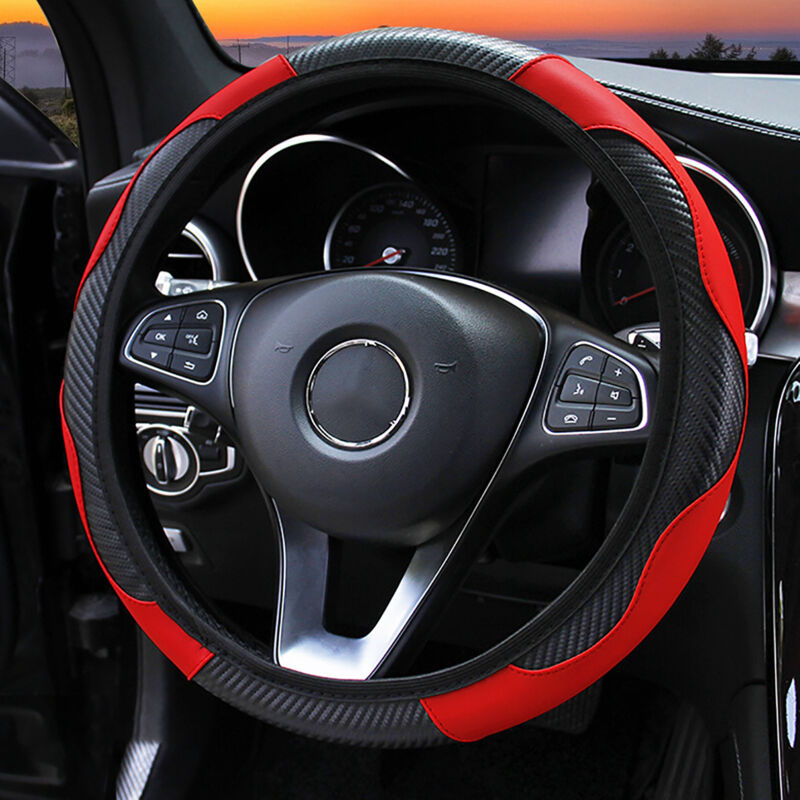 foto del prodotto zy eosnow coprivolante da 38 cm coprivolante antiscivolo in stile fibra di carbonio con manico elastico coprivolante per auto nero rosso