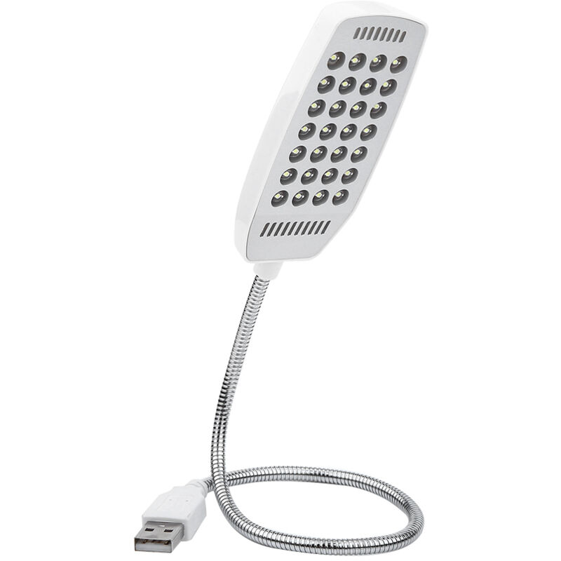 foto del prodotto zy eosnow lampada da lettura portatile a collo di cigno flessibile mini usb 28 led da 5 v con interruttore bianco