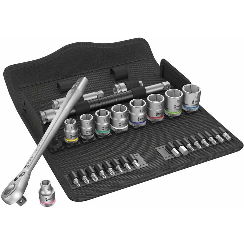 foto del prodotto zyklop metal 8100 sb 8 kit di chiavi a bussola metrico 3 8 10 mm 29 parti 05004048001 wera