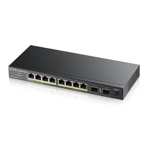 foto del prodotto zyxel gs1100 10hp v2 non gestito gigabit ethernet 10 100 1000 supporto power over ethernet poe nero