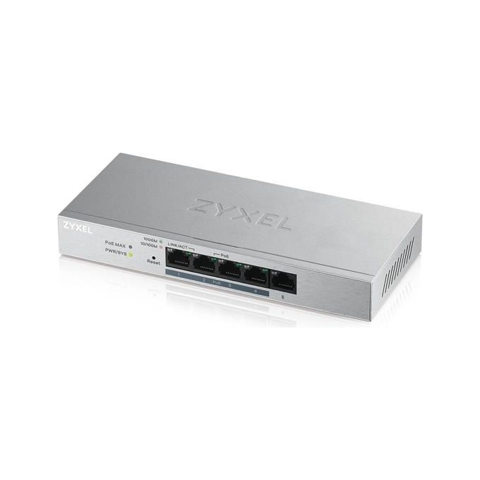 foto del prodotto zyxel gs1200-5hp-eu0101f network switches 5 port gb poe web smart in managed