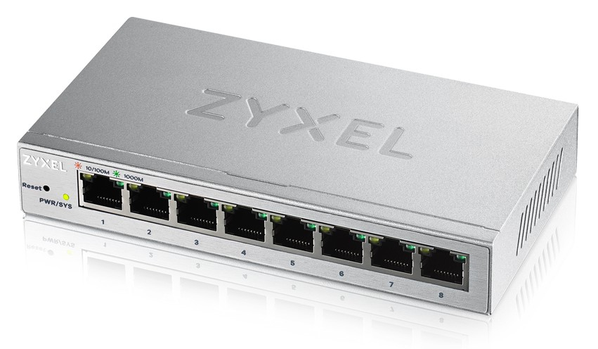 foto del prodotto zyxel gs1200 8 gestito gigabit ethernet 10 100 1000 argento