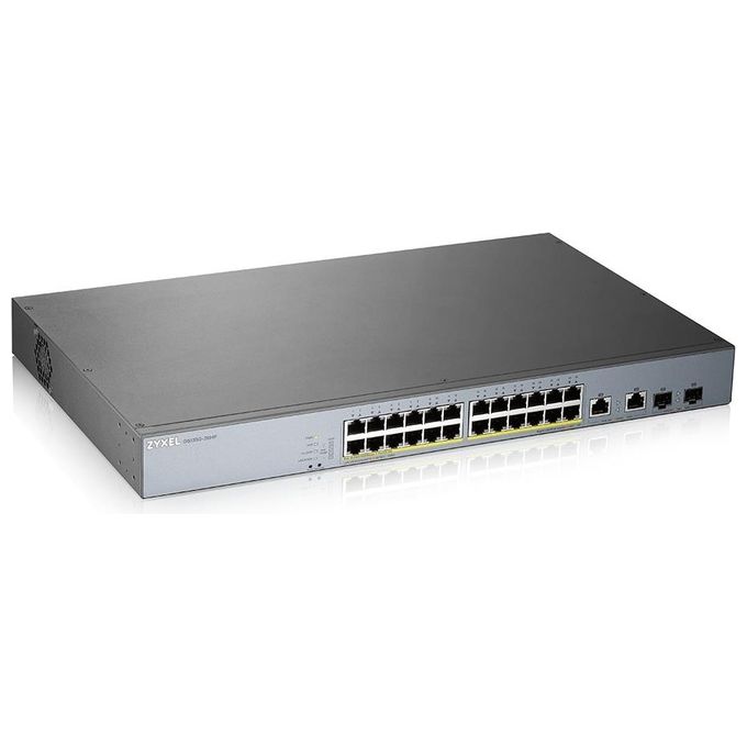 foto del prodotto zyxel gs1350 26hp eu0101f switch di rete gestito l2 gigabit ethernet 10 100 1000 grigio supporto power over ethernet