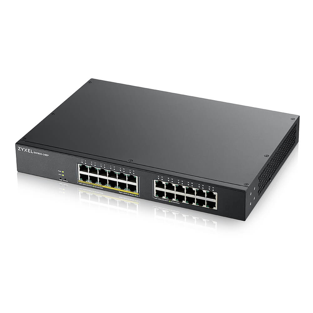 foto del prodotto zyxel gs1900 24ep gestito l2 gigabit ethernet 10 100 1000 supporto power over ethernet poe nero