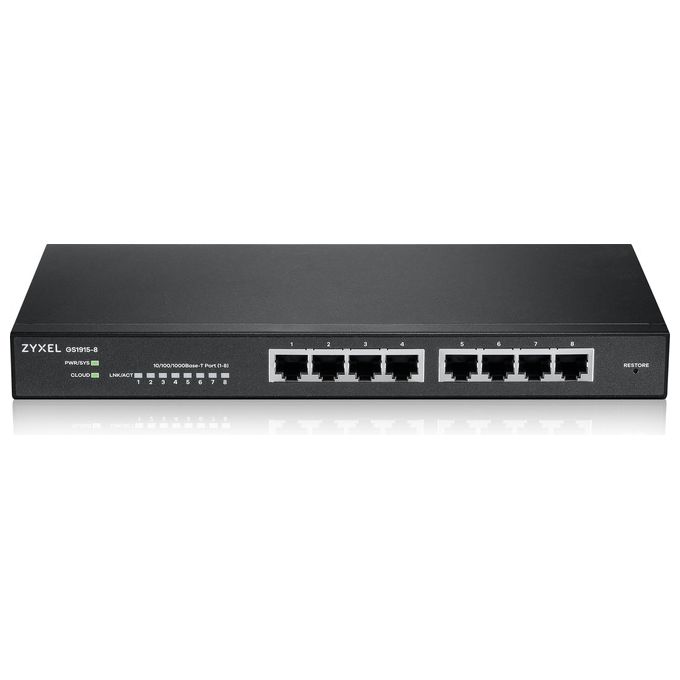 foto del prodotto zyxel gs1915 8 switch gestito l2 gigabit ethernet 10 100 1000 nero