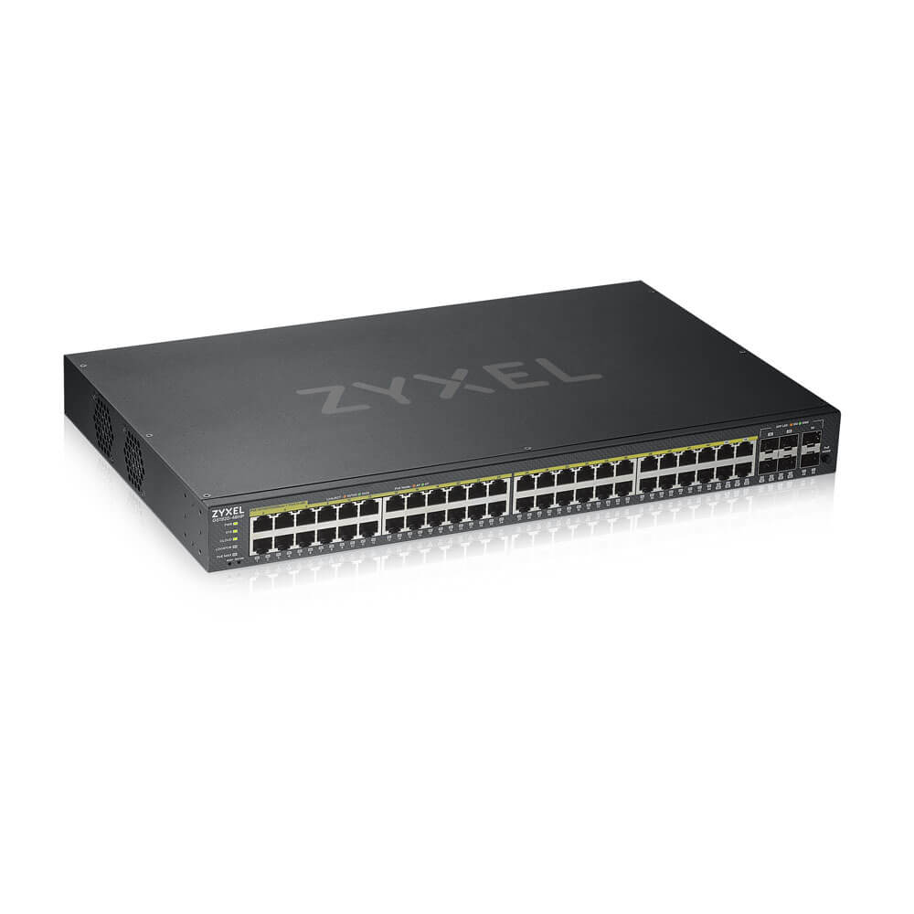 foto del prodotto zyxel gs1920 48hpv2 gestito gigabit ethernet 10 100 1000 supporto power over ethernet poe nero