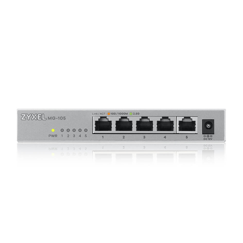 foto del prodotto zyxel mg 105 non gestito 2.5g ethernet 100 1000 2500 acciaio