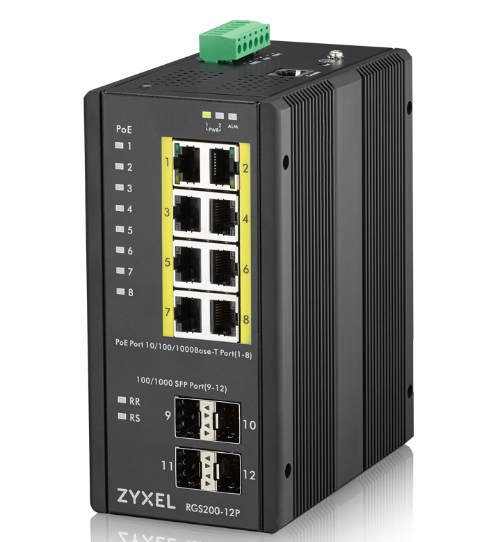 foto del prodotto zyxel rgs200 12p gestito l2 gigabit ethernet 10 100 1000 supporto power over ethernet poe nero