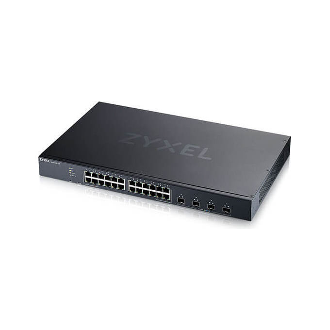 foto del prodotto zyxel xgs1935 28 switch di rete nero 24 porte gigabit 4 porte 10gbe sfp ipv6 vlan